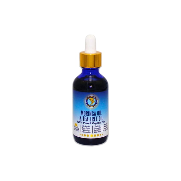 Nefertiti’s Secrets Natural Moringa & Tea Tree Oil | 100% Pure Oil | Revitalize Hair & Scalp | Relaxation, Skin & Hair Therapy | 2 Oz / 60 ml