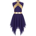 thumbnail image 2 of MSemis Robe de Danse de Louange Sans Manches pour Filles Enfants, Robe de Culte Liturgique, Costume, Robe d'Église, Robe Longue 6-16 Ans Violet 6, 2 of 6