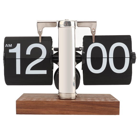 Horloge Rétro Numérique à Clapet, Horloge de Bureau Vintage à Clapet avec Bouton Rotatif, Horloge Mécanique Automatique à Pile pour la Décoration de la Maison, de la Chambre et du Bureau