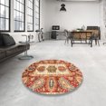 thumbnail image 3 of Ahgly Company Tapis d'Intérieur Ronds Abstraits Rouges Abstraits pour Aire, 4 Pieds Rond, 3 of 6