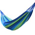 thumbnail image 1 of Hamacs Hamac de Camping Double Hamac Portable avec 2 Sangles de Fixation Hamac en Tissu à Rayures Colorées pour Intérieur Extérieur, 1 of 8