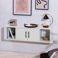 thumbnail image 2 of Costway Armoire de Rangement Flottante à 2 Portes avec Console à 2 Cubes, Huche de Rangement sous la Télé, 2 of 8