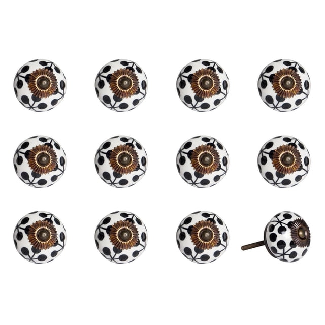 KNOB-IT VINTAGE HANDPAINTED CERAMIC KNOBS (12-Pack) K000024
