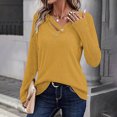thumbnail image 2 of Womens Long Sleeve V Neck T Shirts 2025 Casual Basic Ribbed Knit Tops Lightweight Stretch Pullover Sweater Shirts, 2 of 5