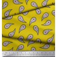 thumbnail image 2 of Soimoi Yellow Cotton Duck Fabric Floral & Paisley Printed Fabric 1 Yard 56 Inch Wide, 2 of 3