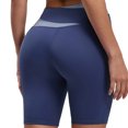 thumbnail image 3 of CFLVAEK Knee Length Leggings for Women Plus Size Stretch High Waisted Capri Legging Colour Block Print Tummy Control Yoga Pants Blue M, 3 of 10