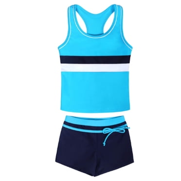 Ketyyh-chn99 Toddler Infant Baby Boy Summer Clothes Summer Swimsuit For Little Girls 2 Piece Split Tankini Childrens Swimsuit Size for XXL,Blue