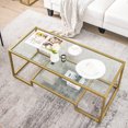 thumbnail image 2 of Costway 45" Coffee Table Rectangular Tempered Glass Accent Table W/ Shelf Living Room, 2 of 10