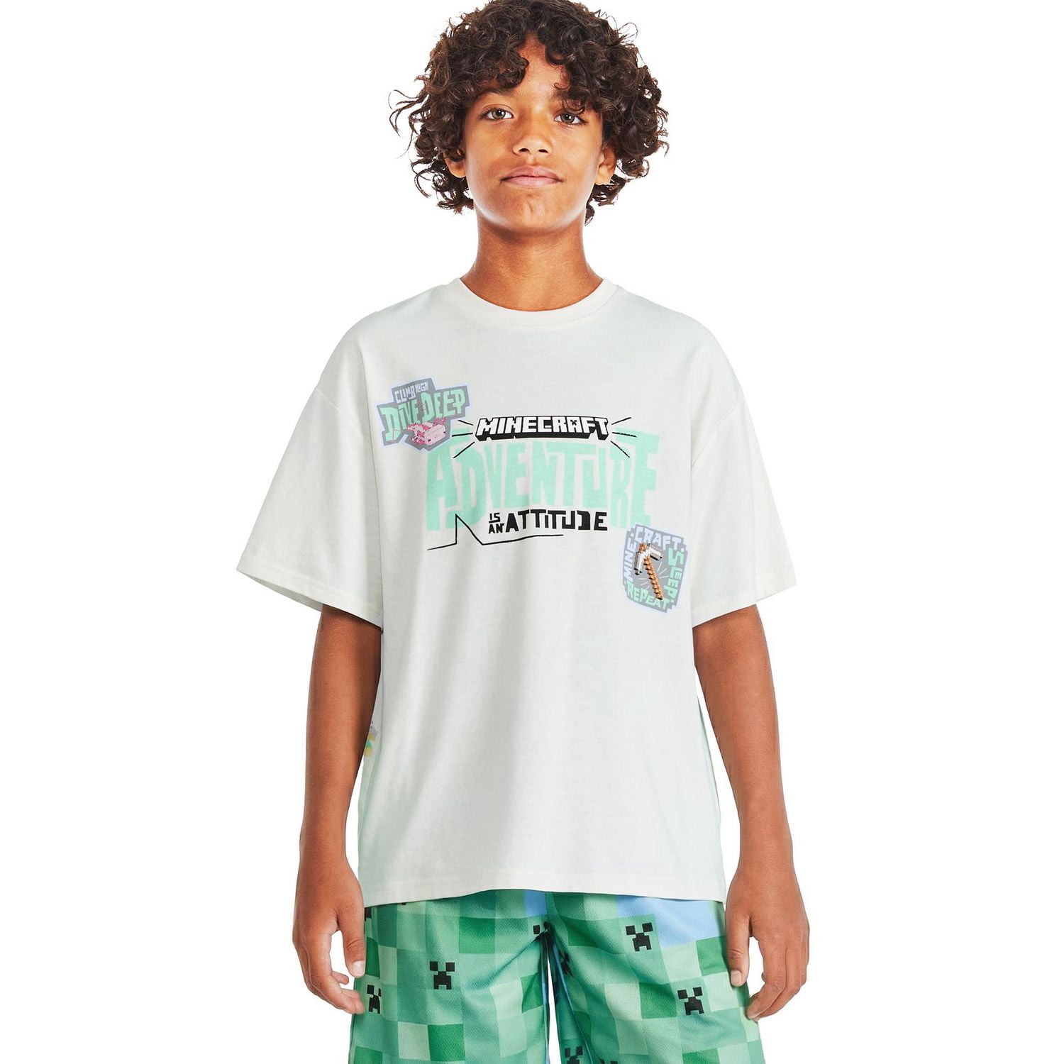 T-shirt à imprimé graphique Minecraft pour garçons