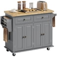 thumbnail image 1 of HOMCOM Îlot de Cuisine Moderne Roulant avec Tiroirs, Porte-Épices, 1 of 10