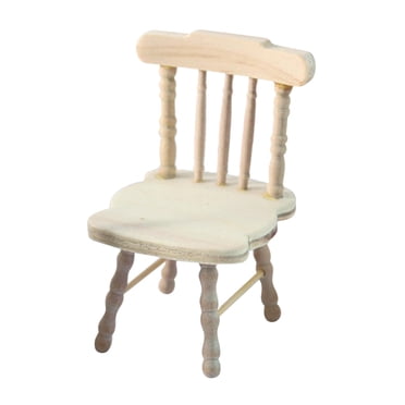 1:6 1/6 Dollhouse Furniture Accessories, Mini Chair, Wooden DIY Solid Handmade 1/:6 Decoration Ornaments Set for Desktop Kids