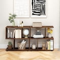 thumbnail image 2 of Costway 2 PCS 2-Tier Bookshelf Free Standing Wooden Display S-Shaped Shelf Storage Rack Brown, 2 of 10