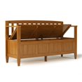 thumbnail image 3 of Simpli Home Brooklyn Solid Wood Entryway Storage Bench in Light Golden Brown, 3 of 8