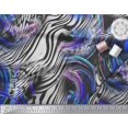 thumbnail image 3 of Soimoi Blue Poly Georgette Fabric Stripe & Leopard Animal Skin Print Fabric by The Yard 52 Inch Wide, 3 of 3