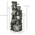 thumbnail image 3 of Outsunny Faucet & Barrel Outdoor Fountain, LED Lights, Resin Water Fountain, 3 of 10