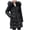 Black, variant on HongQid Long Puffer Winter Coat For Women Trendy Padded Down Jackets Full Zip Up Parka Coats With Faux Fur Hood