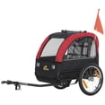 thumbnail image 1 of Qaba Bike Trailer for Kids with 5-Point Harness, 16" Rubber Wheels, Red, 1 of 9