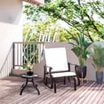 thumbnail image 2 of Outsunny Outdoor Glider Chair, Patio Glider with Steel Frame, Cream White, 2 of 10