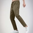 thumbnail image 4 of EOYWHK Pantalon Homme Séchage Rapide Extensible Taille Élastique Pantalon de Costume Protection Solaire Respirant Jambe Droite Randonnée Course Pêche Liquidation, 4 of 6