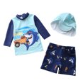 thumbnail image 1 of JTieacloth Boys UPF 50+ Sun Long Sleeve Swim Shirt And Swim Trunks Two Piece Rash Guard For Kids,Sizes 8-9 Years, 1 of 3