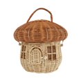 thumbnail image 1 of EIMELI Basket Storage Baskets Wicker Woven Lid Rattan Mushroom Home Lidded Picnic Portable Hamper Small Organizing Bucket, 1 of 5