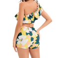 thumbnail image 4 of Womens Two Piece Swimsuits Ruffle One Shoulder Bathing Suit Floral Print Swimwear with Boyshorts, 4 of 6