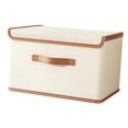 thumbnail image 2 of Tnarru Bac de Rangement avec Couvercle Conteneur d'Organisation Boîte de Rangement avec Couvercle Panier de Rangement en Tissu Organisateur de Rangement pour Organiser Garage Beige 44x30x29cm, 2 of 8