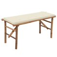 thumbnail image 1 of vidaXL Folding Garden Bench with Cushion 118 cm Bamboo, 1 of 5