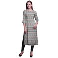 thumbnail image 1 of Bimba Kurtis Droits Imprimés pour Femmes Kurta à Manches 3/4 Tunique d'Été Robe, 1 of 6