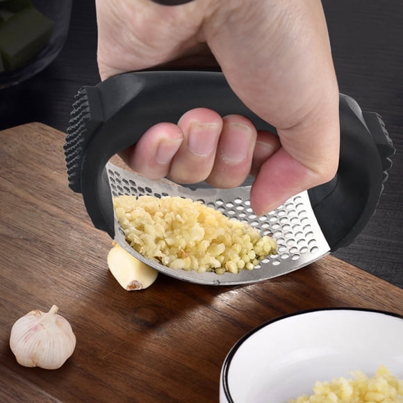 Meitianfacai 2024 Upgrade Stainless Steel Garlic Presser Garlic Press Rocker Garlic Mincer Garlic Crusher With Peeler And Cleaning Brush Stainless Steel Garlic Mincer