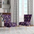 thumbnail image 2 of Designart "Royal Ragdolls In Deep Purple" Purple Paisley Upholstered Accent Chair - Glam Arm Chair For Bedroom, 2 of 7