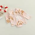 thumbnail image 4 of Infant Kids Girls One-Pieces Swimsuits Long Sleeve Rainbow Print  Neck Zip Up Bathing Suit, 4 of 9