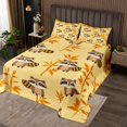thumbnail image 2 of Ensemble de Courtepointe pour Enfants Cute Raccoons, Ensemble de Courtepointe Dessin Animé Raccoon Faune, Format Simple pour Garçons Filles, Joli Couvre-Lit Animal Sauvage, Décor Feuilles, Ensemble de Lit Animal Brun, Déco de Chambre, 2 of 5