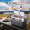 thumbnail image 2 of KFFKFF Mobile Car Cooler, 12V Vehicle Fridge, 40L / 42.3 qt Two-Section Portable Freezer, Temperature Range -4℉ to 68℉, Compressor-Based Cooling System for Home, Outdoors, Camping, RV, Automobile, 2 of 9