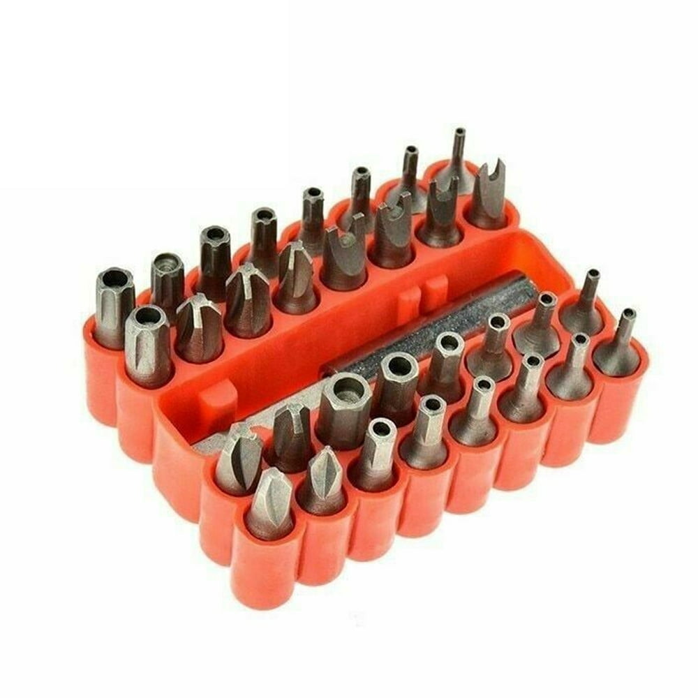 MesaSe 33pc Security Tamper Proof Torq Torx Hex Screwdriver Hex Screwdriver Bit Bit Set Holder Screw Driver Heads Kit