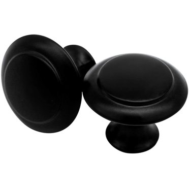 10 Packs Round Cabinet Knob Pull Hardware Handle, Black Drawer knobs for Kitchen Cupboard Door, Bedroom Dresser Drawer, Bathroom Wardrobe Hardware, Made of Aluminum Alloy Material