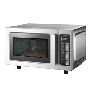 VEVOR Countertop Microwave Oven, 0.9 Cu Ft, 1000W Digital Stainless Steel Microwave Oven with Touchscreen, 10 Cooking Presets, 5 Power Levels