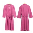 thumbnail image 2 of Langgg Peignoir de Bain pour Femmes Absorption d'Eau Peignoir Gaufré Uni Robe de Spa Maison Robe de Nuit, 2 of 9
