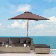 thumbnail image 2 of Outsunny 6.6x5ft Fir Patio Umbrella, Market Parasol with Tilt, Ribs Coffee, 2 of 10