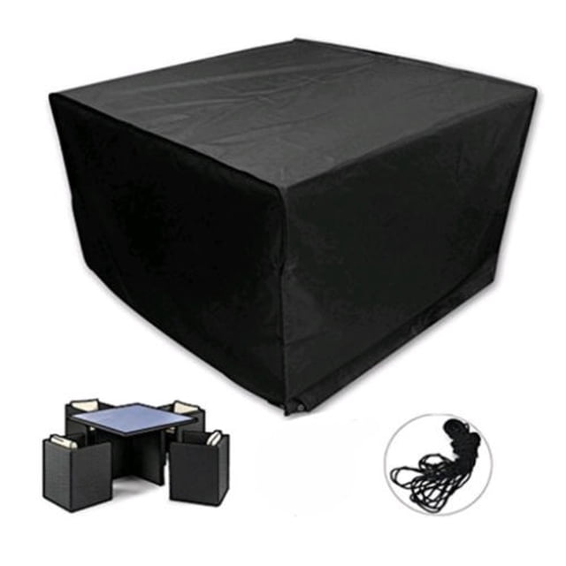 Housse Noire Imperméable pour Table et Chaise, Protection UV, Rangement de Jardin, Meubles d'Extérieur, Poussière et Pluie