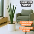 thumbnail image 4 of Fox & Fern 10 Inch Plant Pot with Drainage Plug - Premium Lightweight Fiberstone Matte White Planter; Indoor & Outdoor Planter; 10 Inch Pots for Plants Indoor; Weather & UV Resistant, 4 of 4