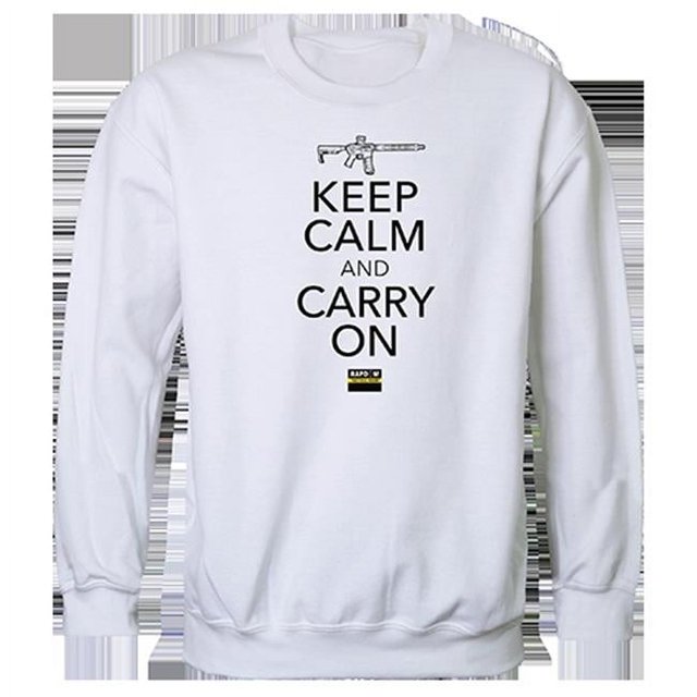 Rapid Dominance TS2-778-WHT-03 Carry on Graphic Crewneck Sweatshirt, White - Large