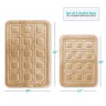 thumbnail image 2 of Clara Clark Bathroom Rugs, Velvet Memory Foam Bath Mat, Ultra Soft Non Slip and Absorbent - Waffled - Set of 2 - Beige, 2 of 6