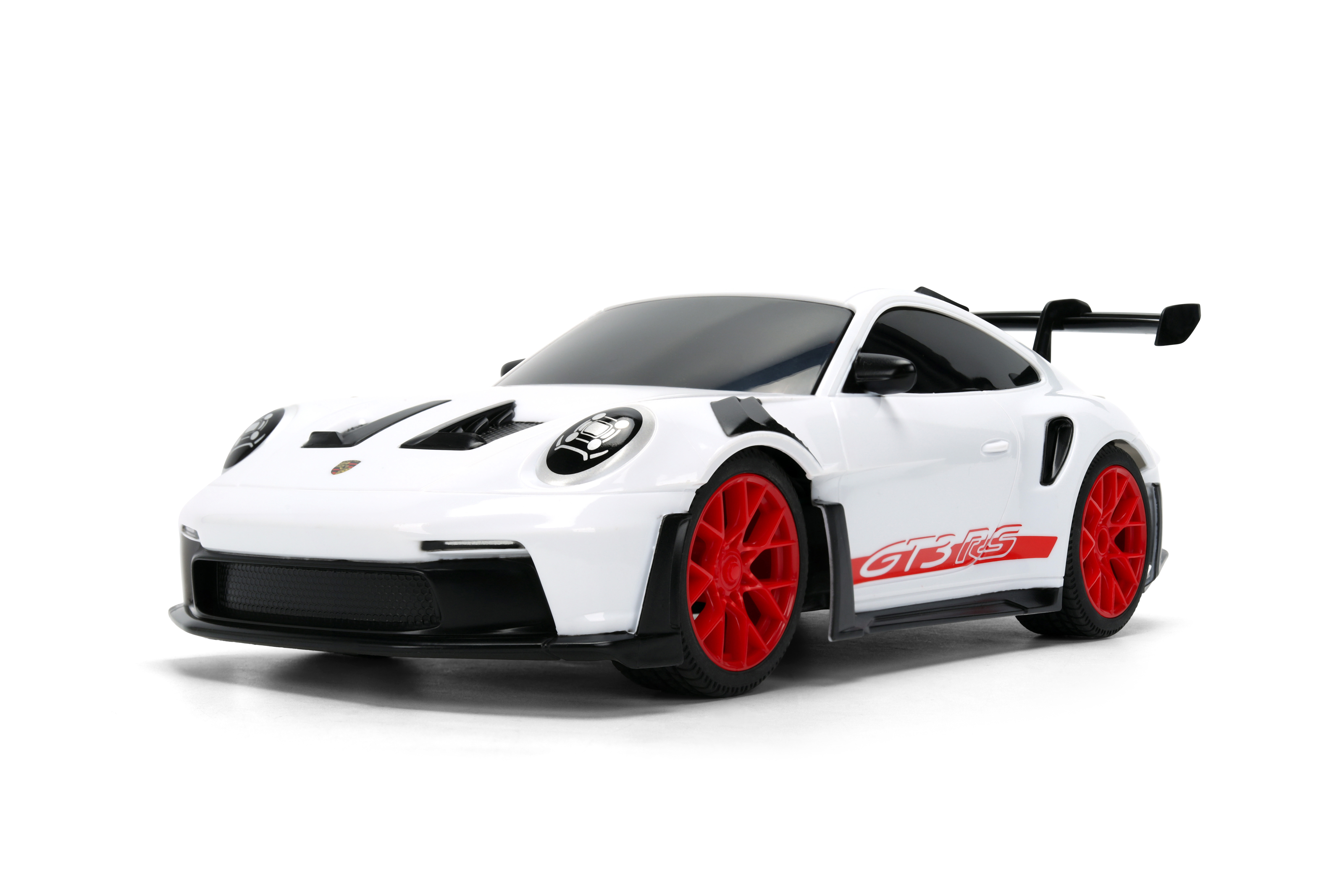 Jada Toys Porsche 911 (992) GT3 RS – 1:16 RC – USB Rechargeable with Turbo Function, Radio Control Cars(White/Red)