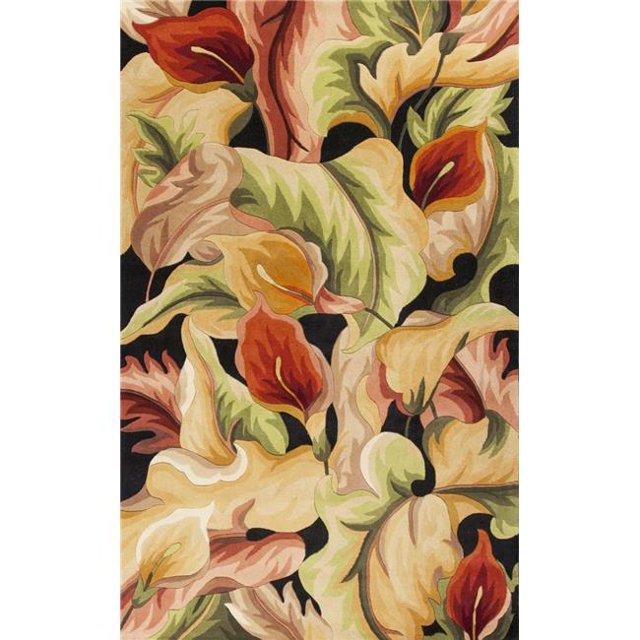 HomeRoots 354027 30 x 50 in. Wool Black Area Rug