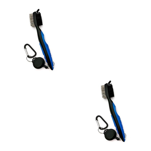 Redempat Stainless Steel Golf Club Brush Portable Solid Color Shoe Brushes Blue Lidless 2Set