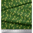 thumbnail image 3 of Soimoi Green Poly Georgette Fabric Leaves & Clover Floral Decor Fabric Printed Yard 52 Inch Wide, 3 of 5