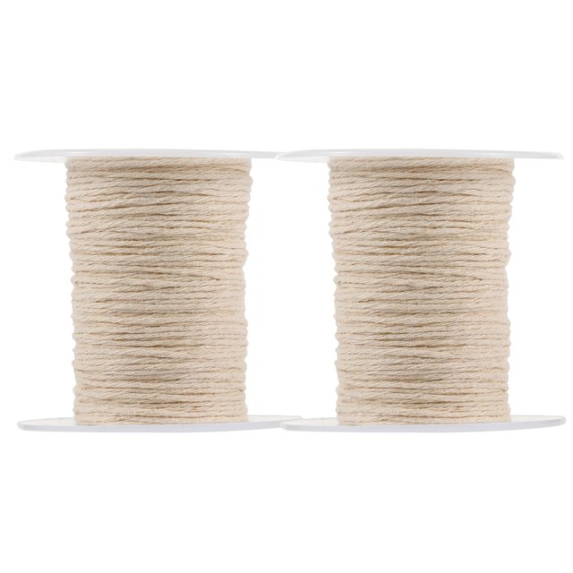 MIANGASTORE 2 rolls of Eco-friendly Candle Wick Spool Smokeless Wick Candle Wick Rope