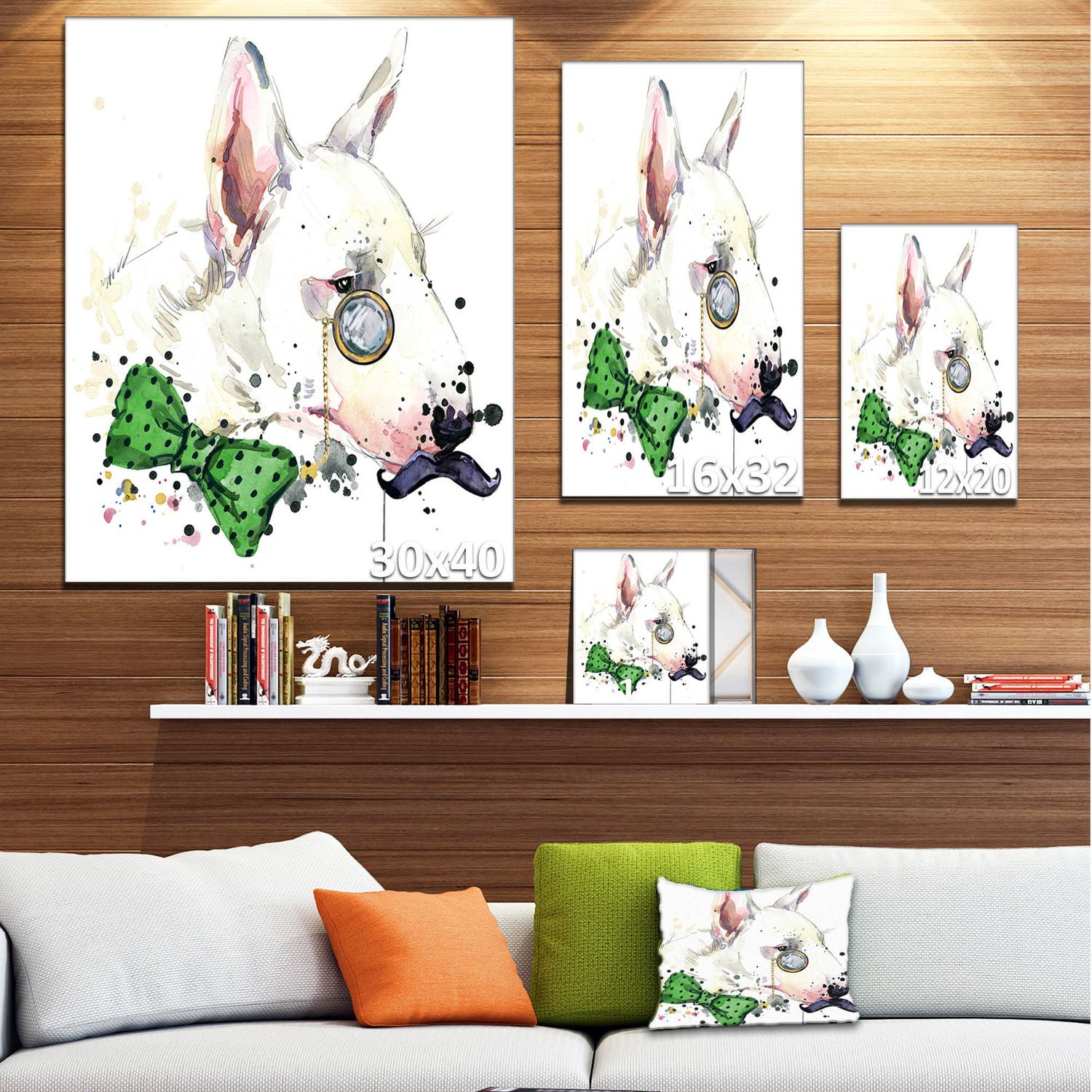 Impression sur toile « Bull Terrier Dog » Design Art