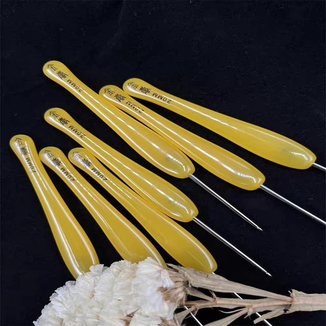 Crochets en Résine Poignée Poignée en Acier Inoxydable Crochet Tête Tricot Aiguilles à Tricoter Aiguilles à Coudre